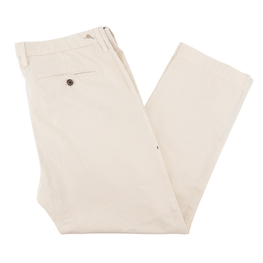 Tommy Bahama Mens 38x30 (38x29 actual) Pima Blend Pants Flat Ivory Straight Leg‎